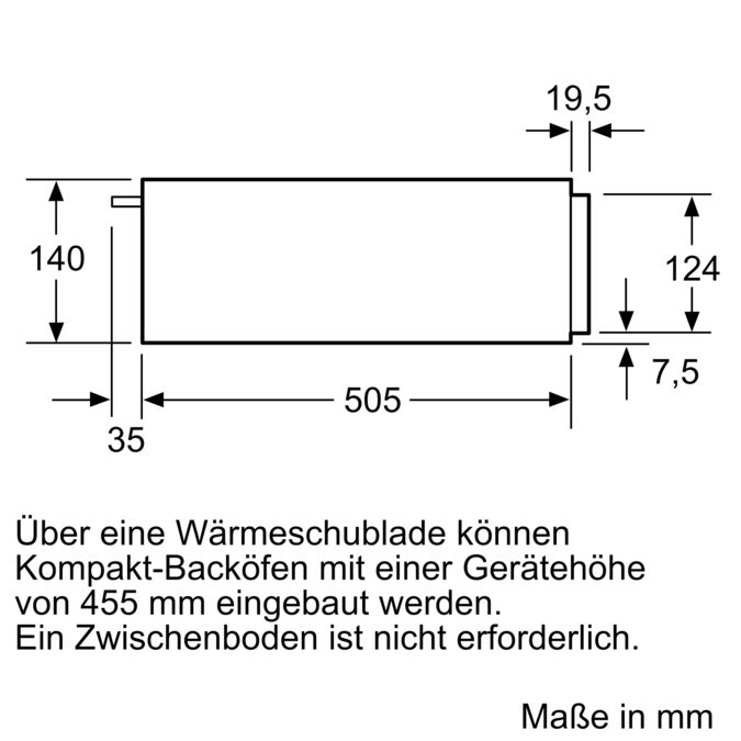 Serie 6 Wärmeschublade 60 x 14 cm Edelstahl BIC510NS0 BIC510NS0-4