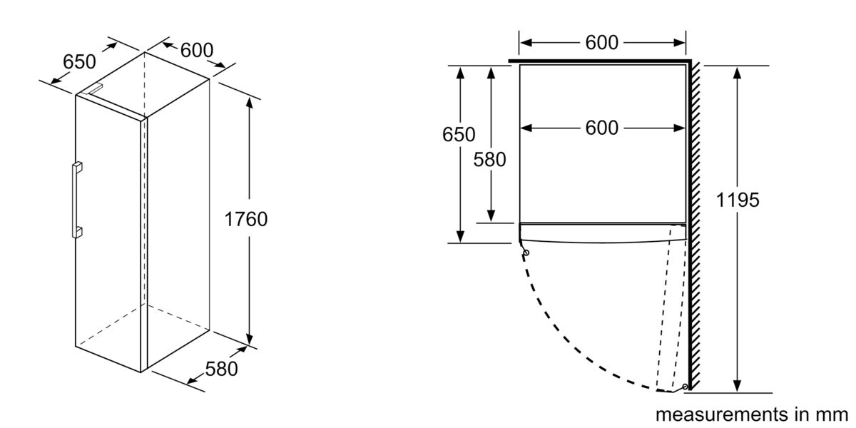 Series 4 free-standing freezer 176 x 60 cm Brushed steel anti-fingerprint GSN33VI3A GSN33VI3A-6