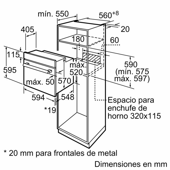 Serie 2 Horno 60 x 60 cm Acero inoxidable HBF011BR0 HBF011BR0-6