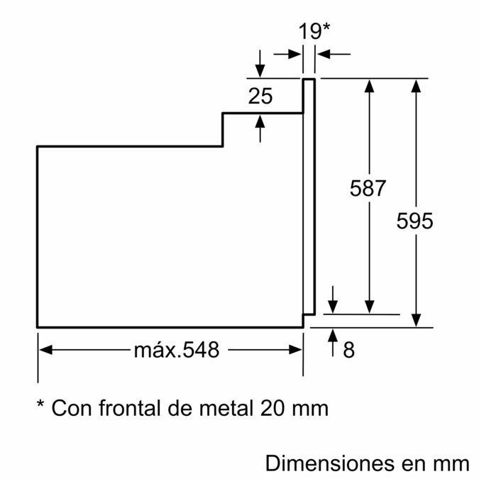 Serie 2 Horno 60 x 60 cm Acero inoxidable HBF011BR0 HBF011BR0-7