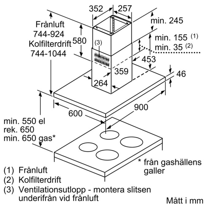 iQ700 Frihängande köksfläkt 90 cm Rostfritt stål LF91BUV55 LF91BUV55-8