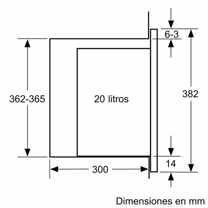 Microondas de empotrar Bosch BEL623MS3 20 lts - DIARIL