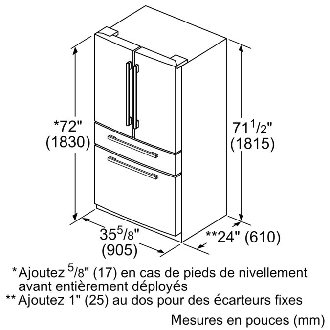 Série 800 Réfrigérateur à portes françaises congélateur en bas 36'' Acier inoxydable facile à nettoyer B36CL80SNS B36CL80SNS-26