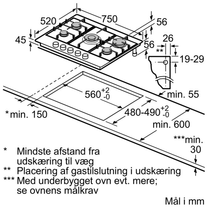 Serie 4 Gaskogesektion 75 cm Rustfrit stål PGQ7B5B90 PGQ7B5B90-8