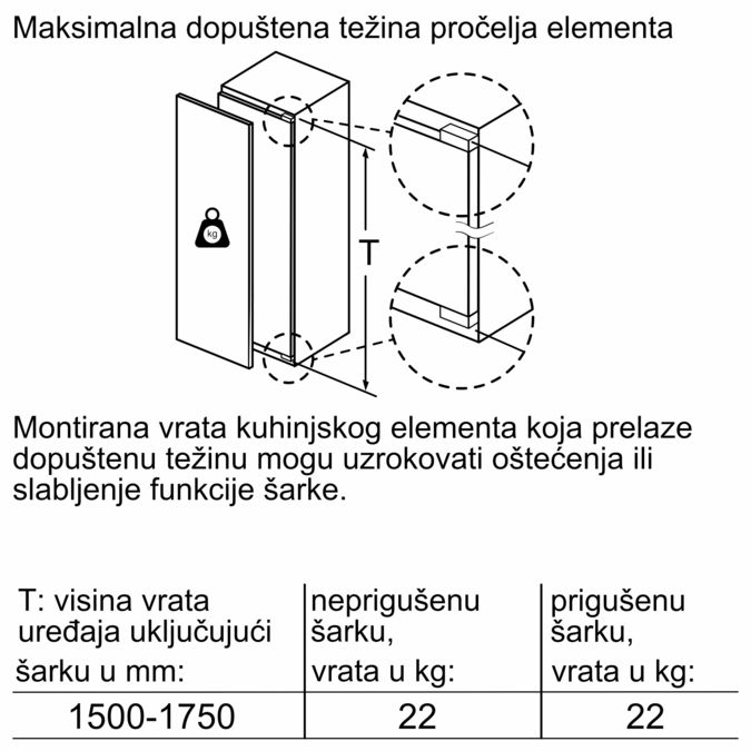 Serie | 6 Ugradbeni hladnjak s odjeljkom zamrzivača 177.5 x 56 cm KIL82AF30 KIL82AF30-8