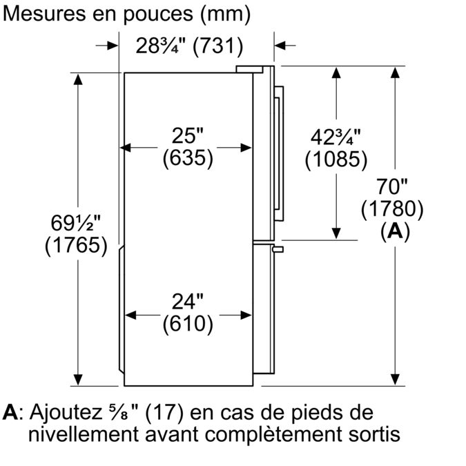 Série 500 Réfrigérateur à portes françaises congélateur en bas 36'' Acier inoxydable noir B36CD50SNB B36CD50SNB-21