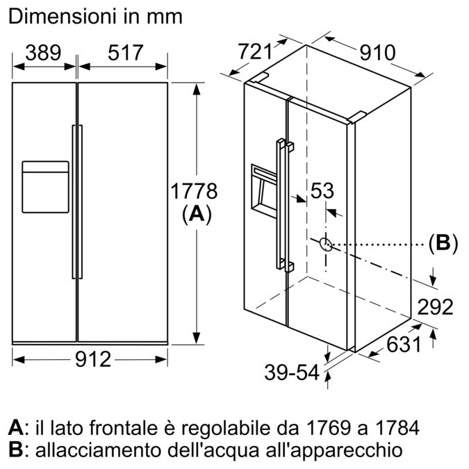 Serie | 8 Combinazione frigo-congelatore SBS 177.8 x 91.2 cm Nero KAD92HBFP KAD92HBFP-15