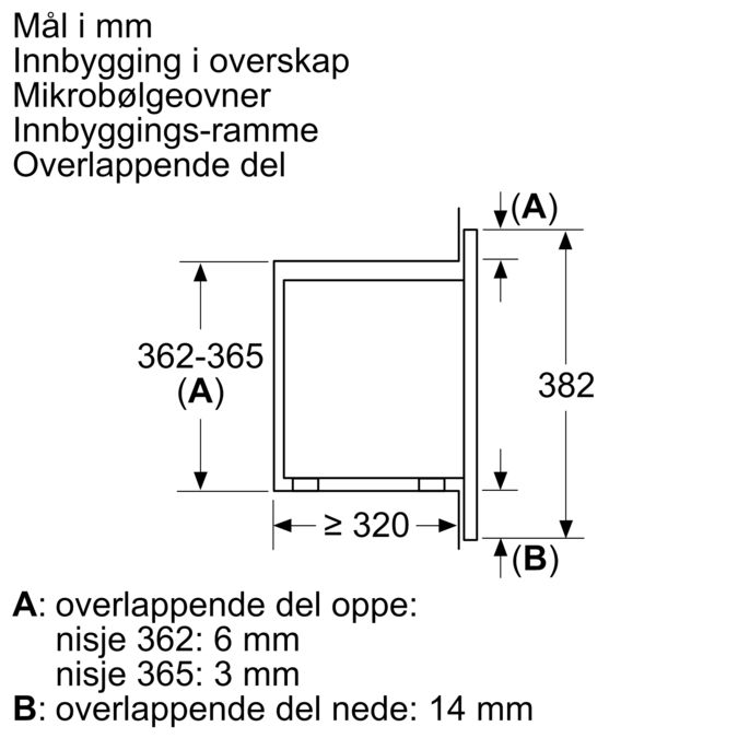 Serie 2 Mikrobølgeovn til innbygging 50 x 36 cm Hvit HMT75M521 HMT75M521-6