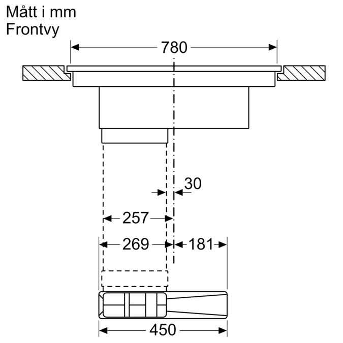 N 90 Induktionshäll med inbyggd fläkt 80 cm planmontering T58PL6EX2 T58PL6EX2-20
