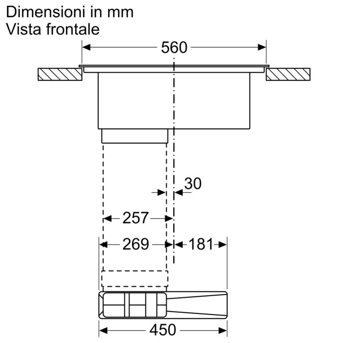 Serie 4 Piano di cottura con cappa aspirante (induzione) 60 cm senza profili PIE611B15E PIE611B15E-15
