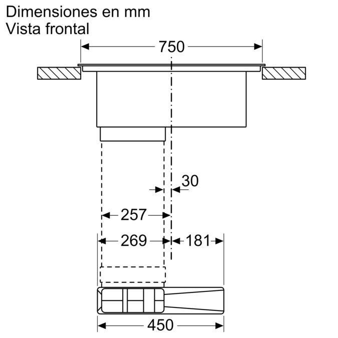 Serie 4 Placa de inducción con extractor integrado 80 cm sin perfiles PVS811B16E PVS811B16E-11