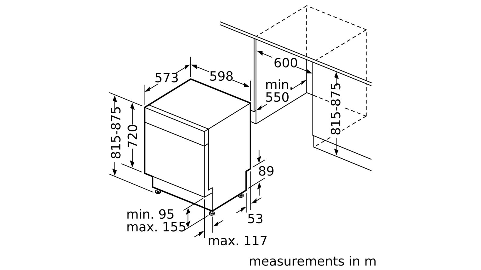 Bosch Serie 4 Builtunder Dishwasher SMU46GS01A CLEARANCE