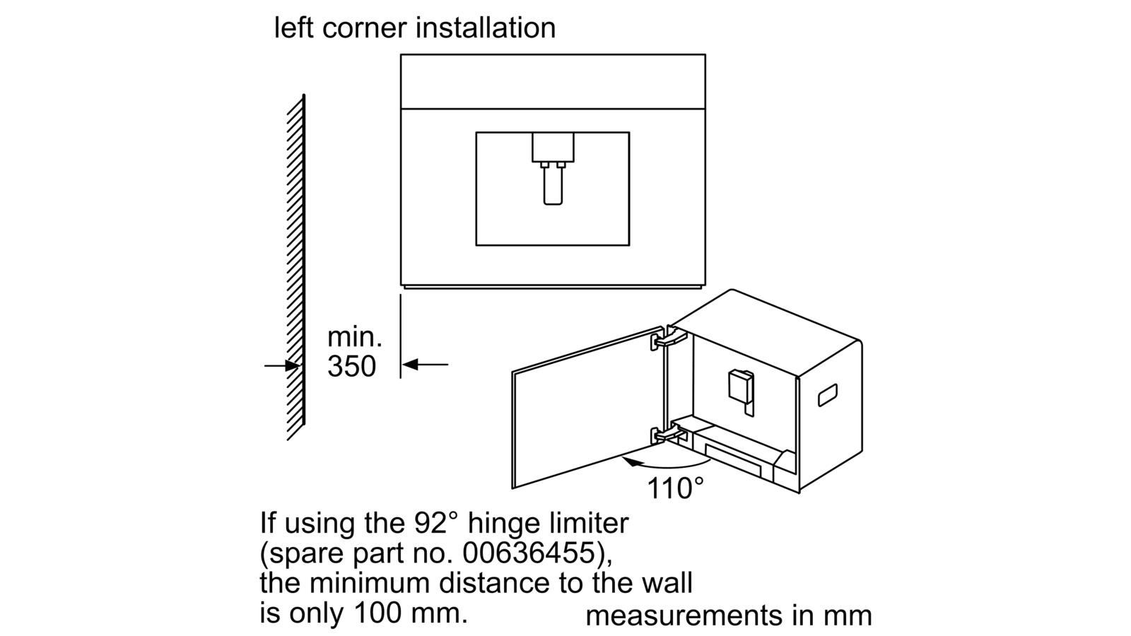 Built-in fully automatic coffee machine