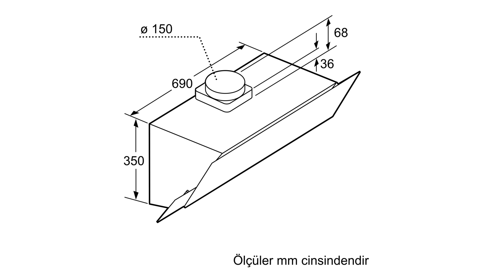 Bosch Dwk095g60t Duvar Tipi Davlumbaz