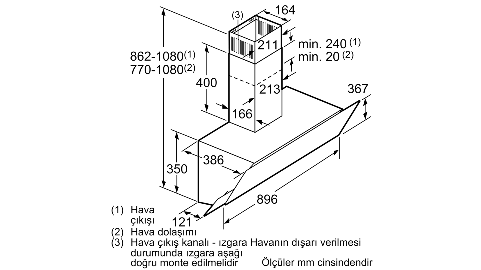 Bosch Dwk095g60t Duvar Tipi Davlumbaz