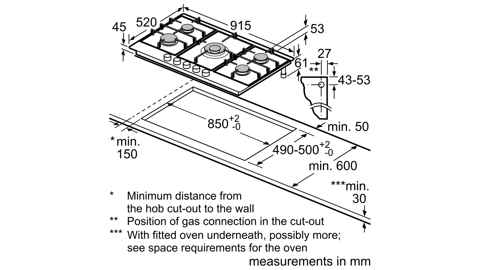 Bosch Pcr9a5b90m Gas Hob