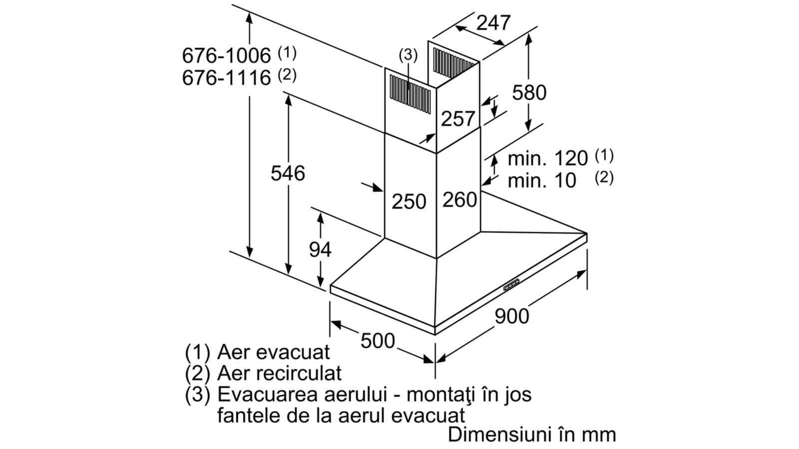 BOSCH - DWQ96DM50 - Hotă decorativă de perete