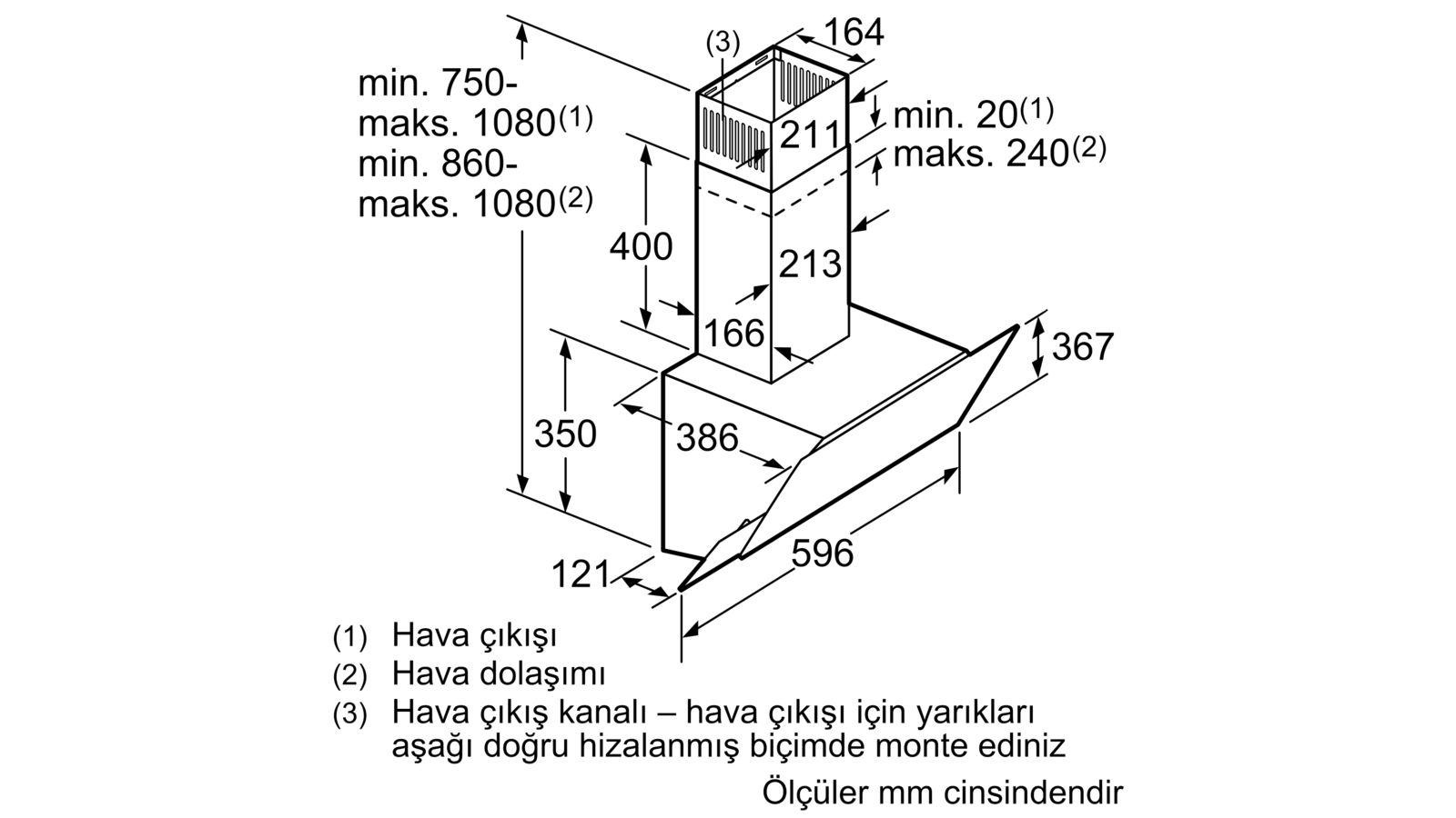 Bosch Dwk66aj60t Duvar Tipi Davlumbaz