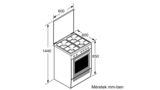 Serie | 4 Szabadonálló fűtési mód 1/ fűtési mód 2 vegyes kialakítású tűzhely (pl: szabadonálló indukciós gáztűzhely) Fehér HGD645220H HGD645220H-9