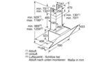 Serie 4 Wandesse 60 cm Klarglas schwarz bedruckt DWK67HM60 DWK67HM60-11