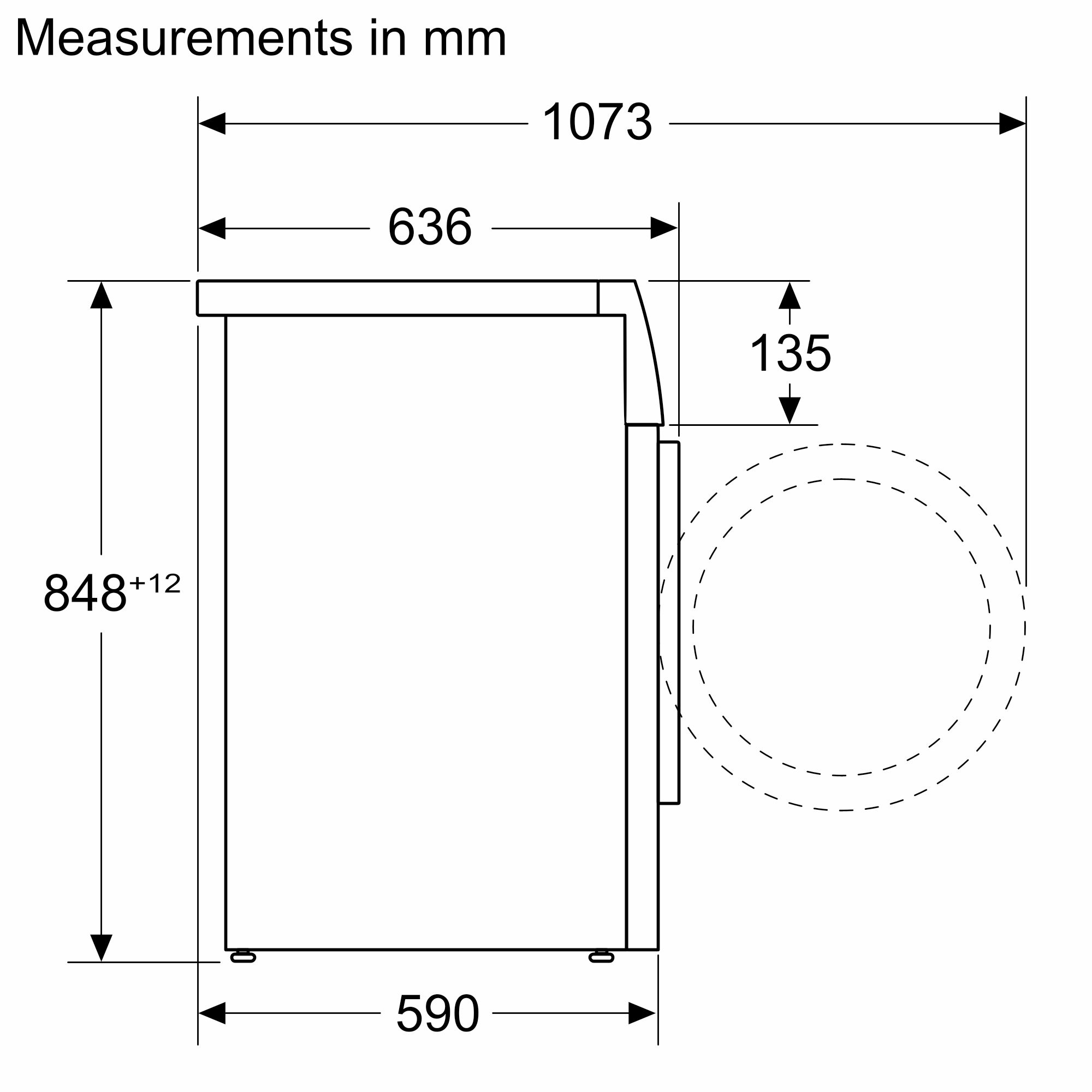 bosch front load washing machine dimensions