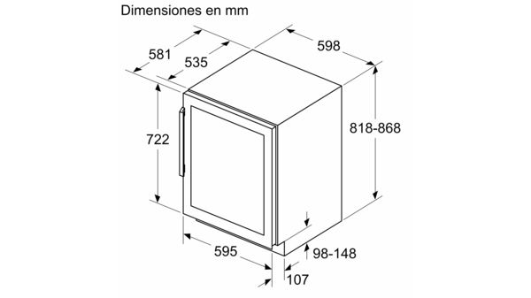 Serie 6 Vinoteca con puerta de cristal  82 x 60 cm KUW21AHG0 KUW21AHG0-10