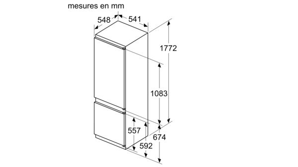 Réfrigérateur combiné intégrable BOSCH KIV87NSF0