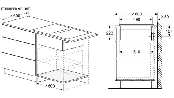 Table induction aspirante BOSCH PIE611B15E Série 4 ❘ Bricoman