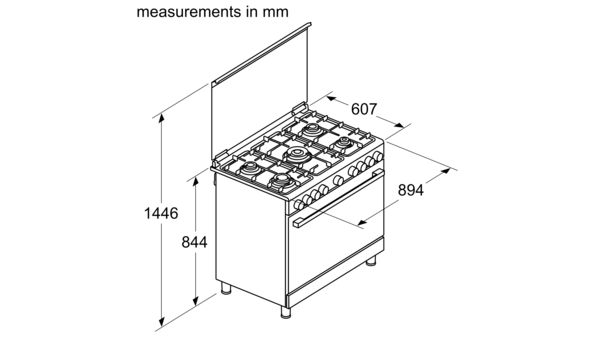 Series 4 Gas range cooker Stainless steel HGVDA0Q59K HGVDA0Q59K-6