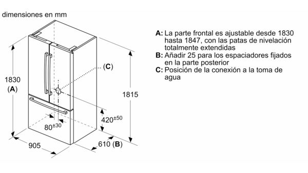 Serie 8 multi door 183 x 90.5 cm Acero antihuellas, Total No Frost KFF96PIEP KFF96PIEP-10