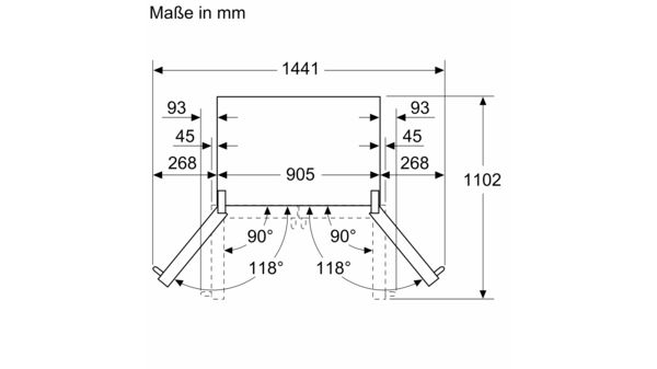 Serie 8 Kühl-Gefrier-Kombination, mehrtürig 183 x 90.5 cm Gebürsteter Stahl AntiFingerprint KFF96PIEP KFF96PIEP-12