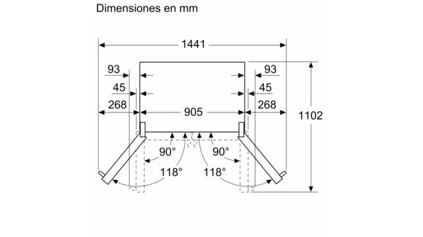 Serie 8 multi door 183 x 90.5 cm Acero antihuellas, Total No Frost KFF96PIEP KFF96PIEP-12