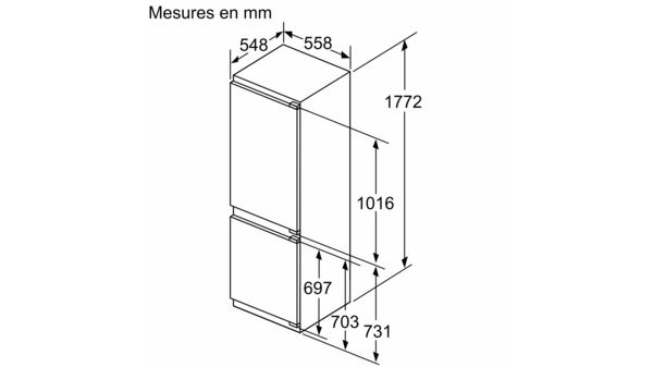 Série 6 Réfrigérateur combiné intégrable 177.2 x 55.8 cm Charnières pantographes SoftClose KIN86SDD0 KIN86SDD0-11