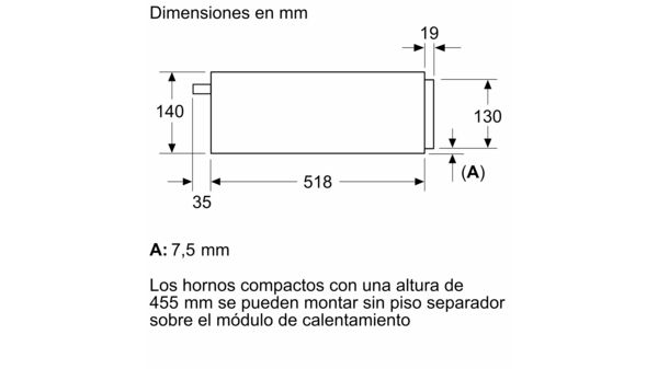 Serie 8 Módulo de calentamiento 60 x 14 cm Negro BIC7101B1 BIC7101B1-7