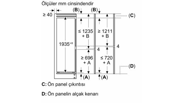 Serie 6 Alttan Donduruculu Ankastre Buzdolabı 193.5 x 70.8 cm softClosing Düz Menteşe KBN96ADD0 KBN96ADD0-8