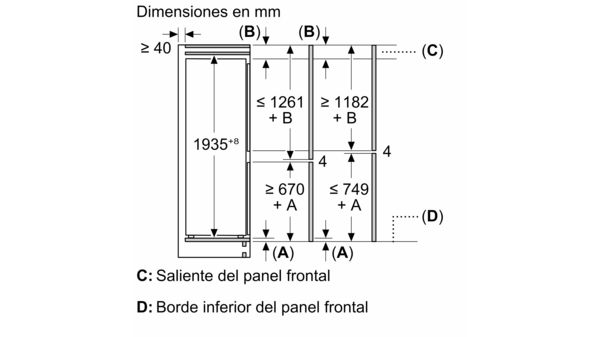 Serie 4 Frigorífico combi  integrable 193.5 x 69.1 cm Puerta deslizante KBN96VSE0 KBN96VSE0-6