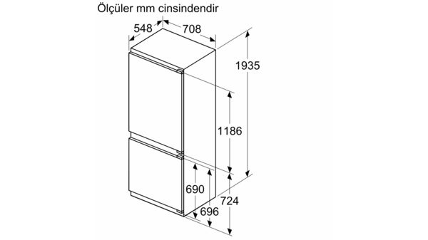 Serie 6 Alttan Donduruculu Ankastre Buzdolabı 193.5 x 70.8 cm softClosing Düz Menteşe KBN96ADD0 KBN96ADD0-9