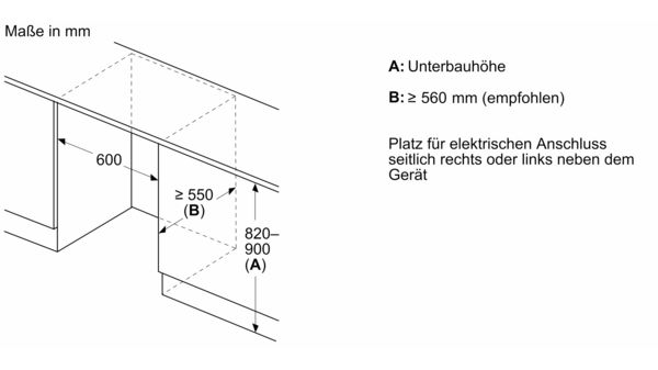 Serie 4 Unterbau-Kühlschrank mit Gefrierfach 82 x 60 cm Flachscharnier KUL22VFD0 KUL22VFD0-8