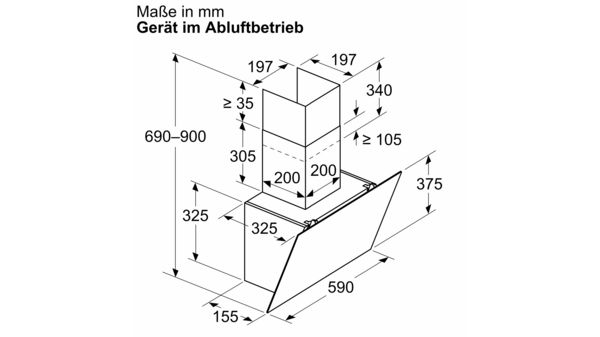 Serie 2 Wandesse 60 cm Klarglas schwarz bedruckt DWK65DK60 DWK65DK60-6