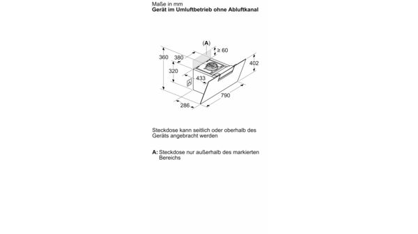 Serie 4 Umluft-Wandhaube 80 cm Klarglas schwarz bedruckt DWJ87FN60 DWJ87FN60-8