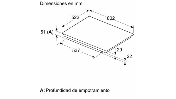 Serie 6 Placa de inducción 80 cm Negro mate, sin perfiles PVS81AHC1E PVS81AHC1E-12