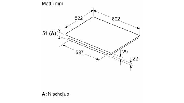 N 70 Induktionshäll 80 cm utan ram T58FHS1L0 T58FHS1L0-7