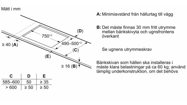 N 70 Induktionshäll 80 cm utan ram T58FHS1L0 T58FHS1L0-6