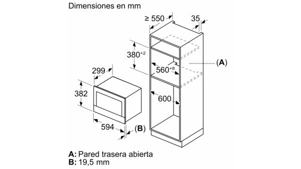 Serie 8 Microondas integrable Negro BFL7221B1 BFL7221B1-6