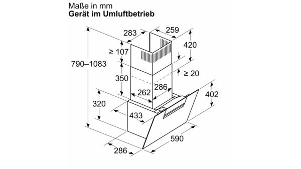 Serie 4 Wandesse 60 cm Klarglas schwarz bedruckt DWK67FN60 DWK67FN60-8