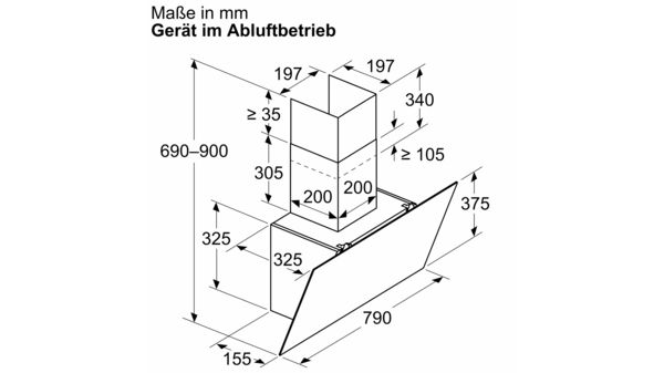 Serie 2 Wandesse 80 cm Klarglas schwarz bedruckt DWK85DK60 DWK85DK60-6