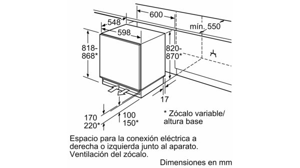 Congelador integrable bajo encimera 82 x 59.8 cm GUL12441 GUL12441-4