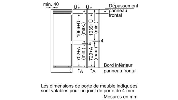 Série 8 Réfrigérateur-congélateur intégrable avec compartiment congélation en bas 177.2 x 55.8 cm charnières pantographes KIF86PFE0 KIF86PFE0-10