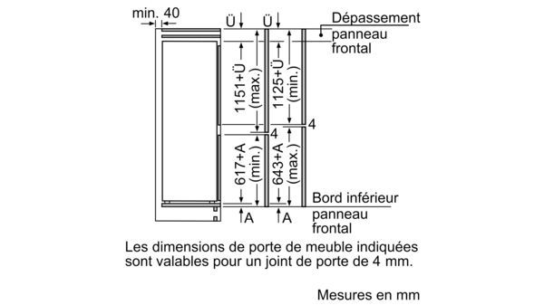 Série 6 Réfrigérateur-congélateur intégrable avec compartiment congélation en bas 177.2 x 55.8 cm charnières pantographes KIS87AFE0 KIS87AFE0-10