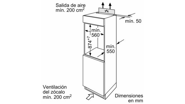 Congelador integrable 87.4 x 54.1 cm Puerta deslizante GID18V00 GID18V00-2